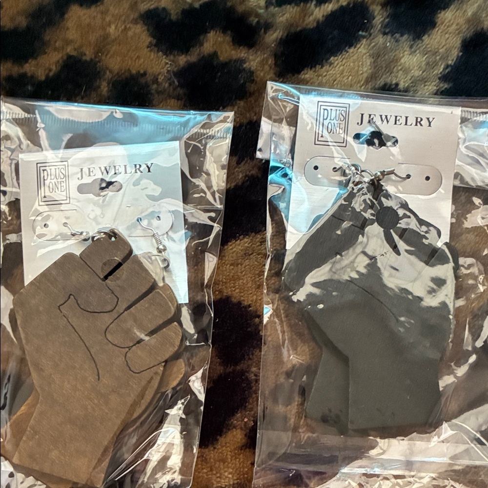 Black and Brown Fist in the Air earrings